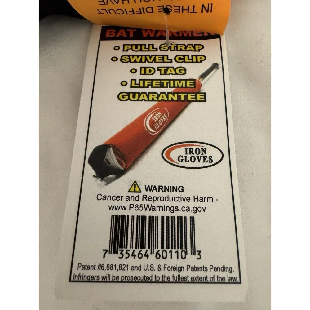 Iron Gloves Insulated Bat Warmer Cover Baseball Softball 2 1/4” Bats - GRAY